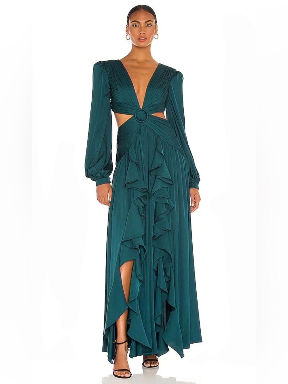 PatBO cutout maxi deep green gown